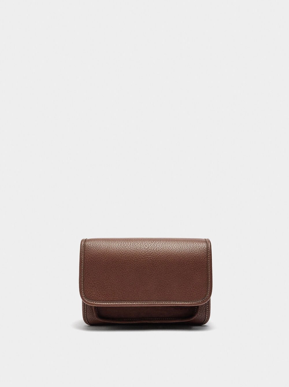 Crossbody bag with texture and flap