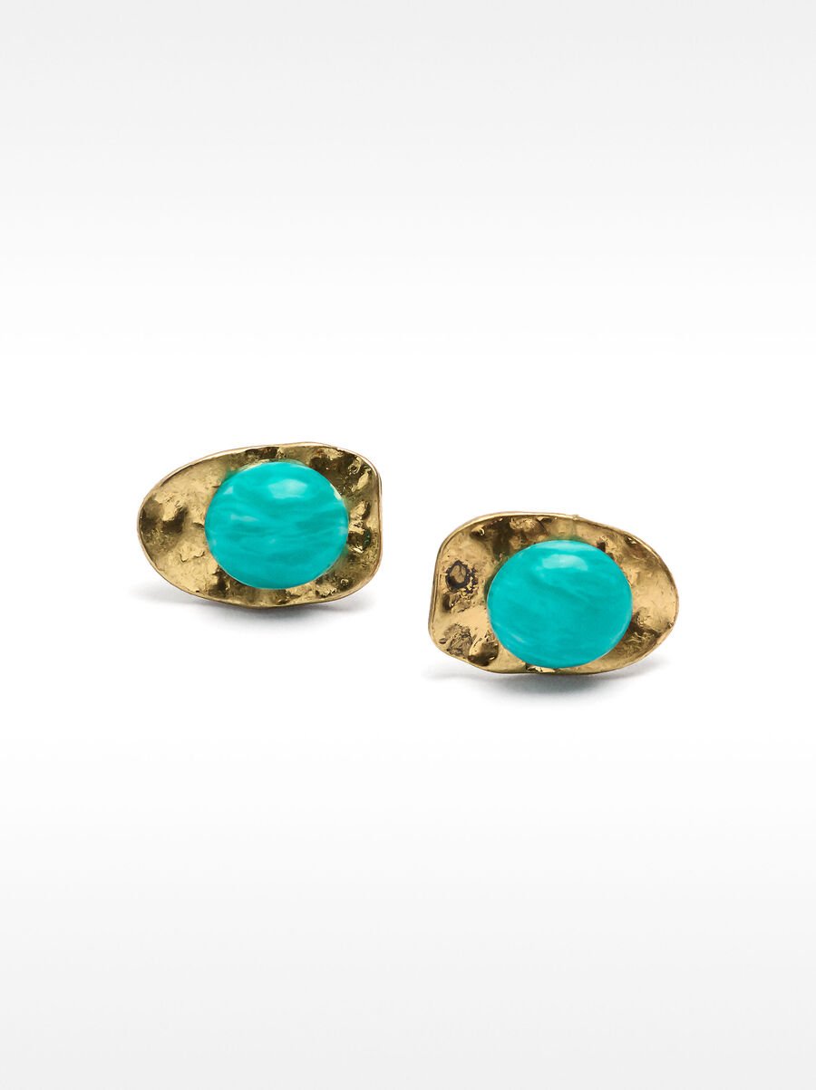 Oval earrings with stones
