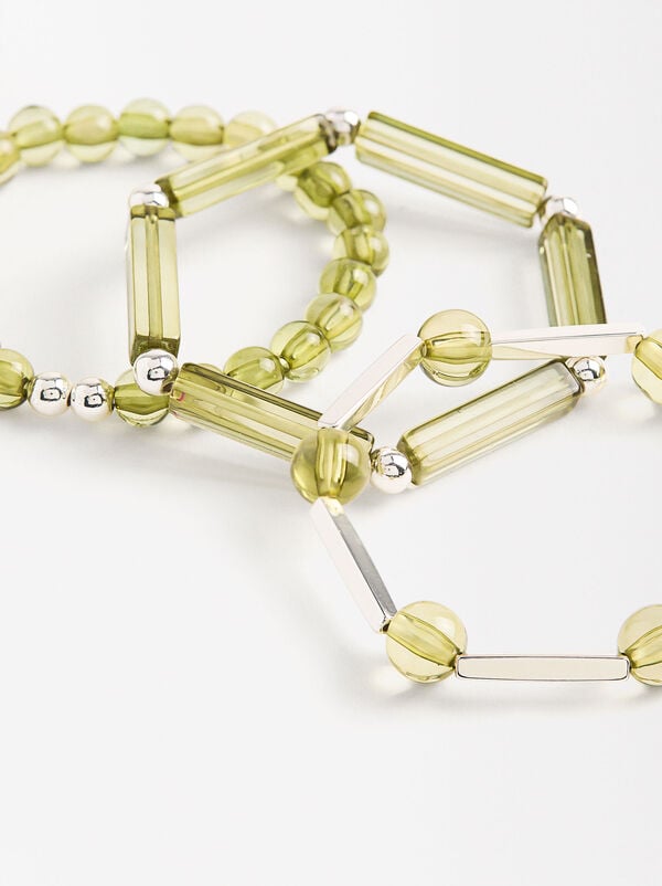 Elastic resin bracelet set