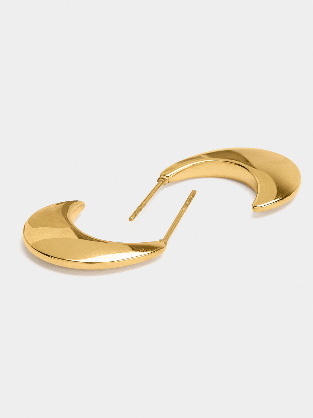 Open half-moon hoop earrings - stainless steel