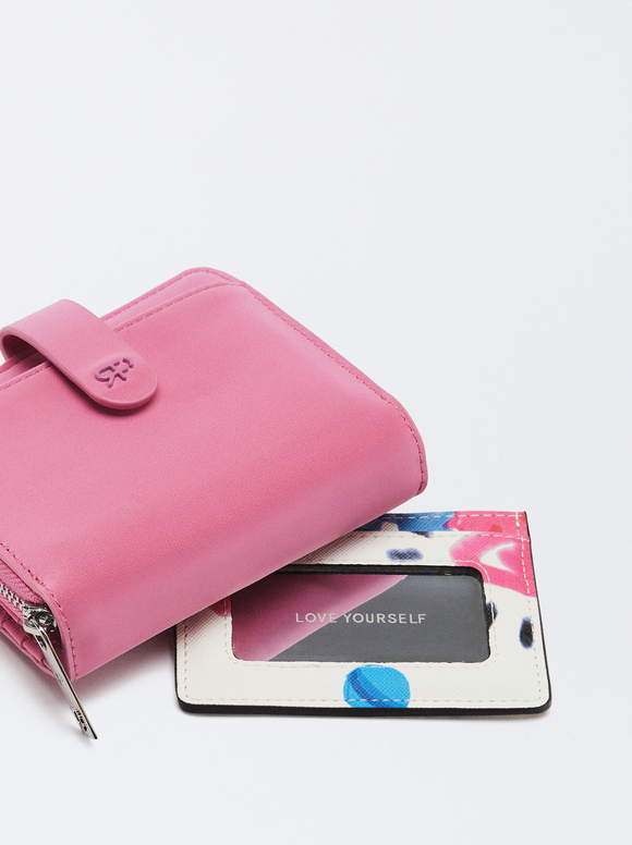 Nylon-Effect Wallet, Pink, hi-res