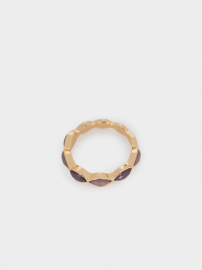Irregular Metallic Ring, Violet, hi-res