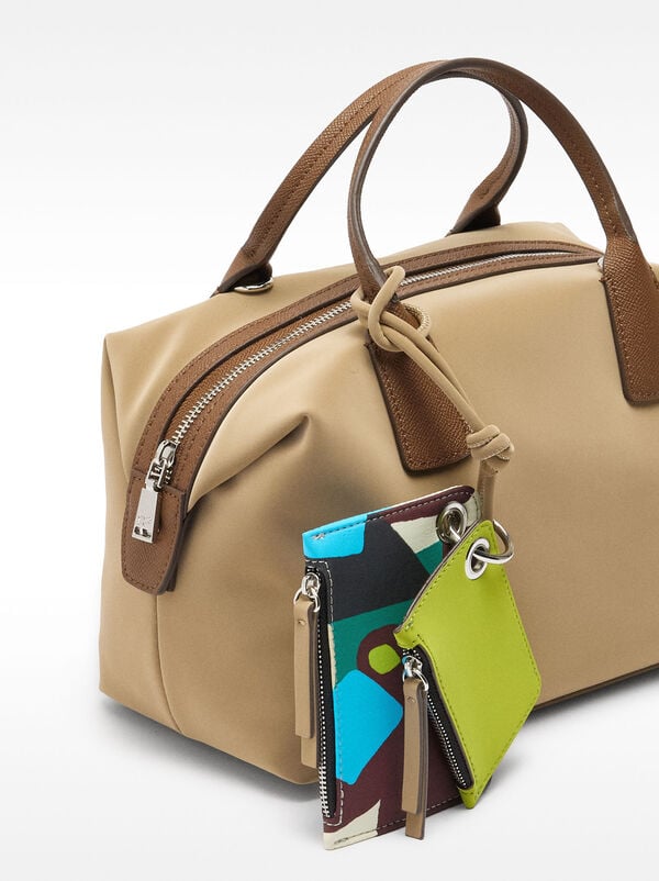 Soft texture tote bag with pendant M
