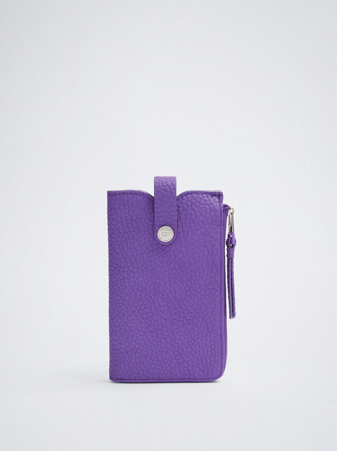 Étui Pour Téléphone Portable Avec Bandoulière, Violet, hi-res