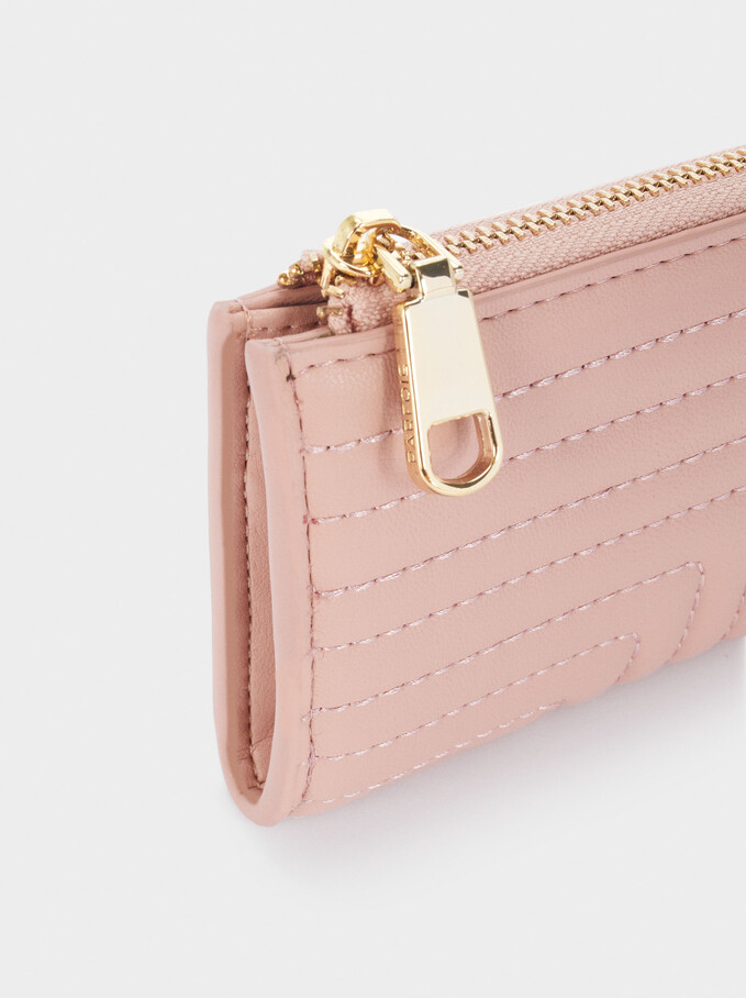 Quilted Coin Purse, Pink, hi-res