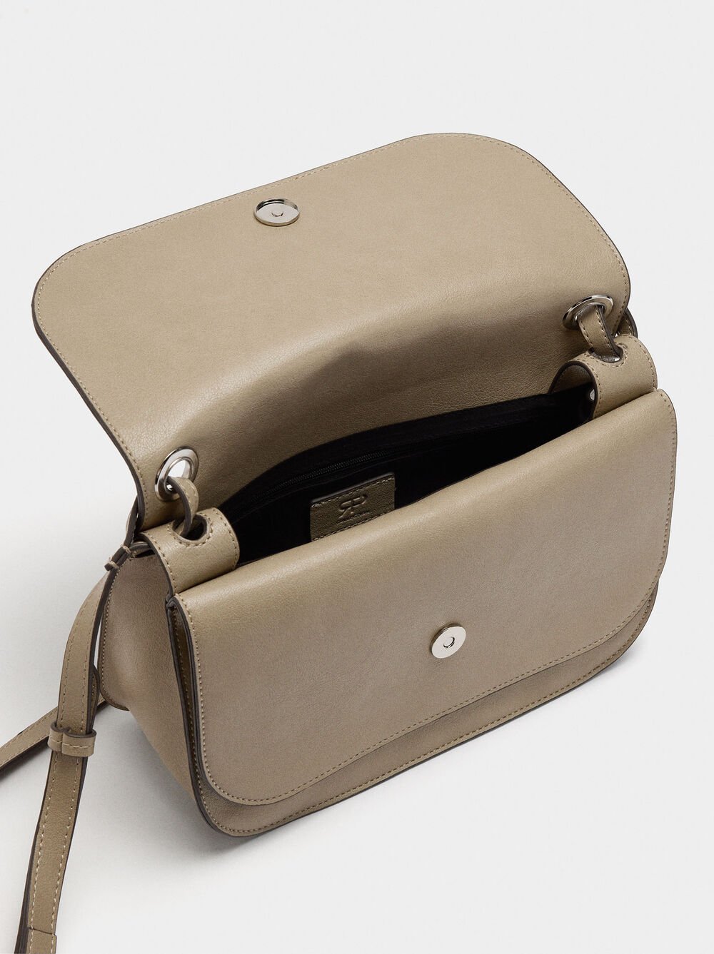 Crossbody bag with double flap