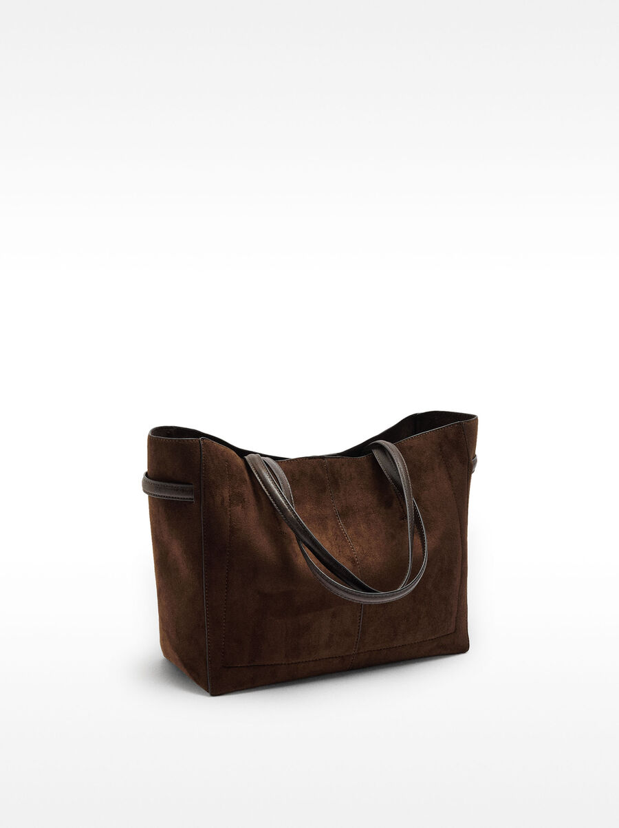 Shopper bag with leather-effect