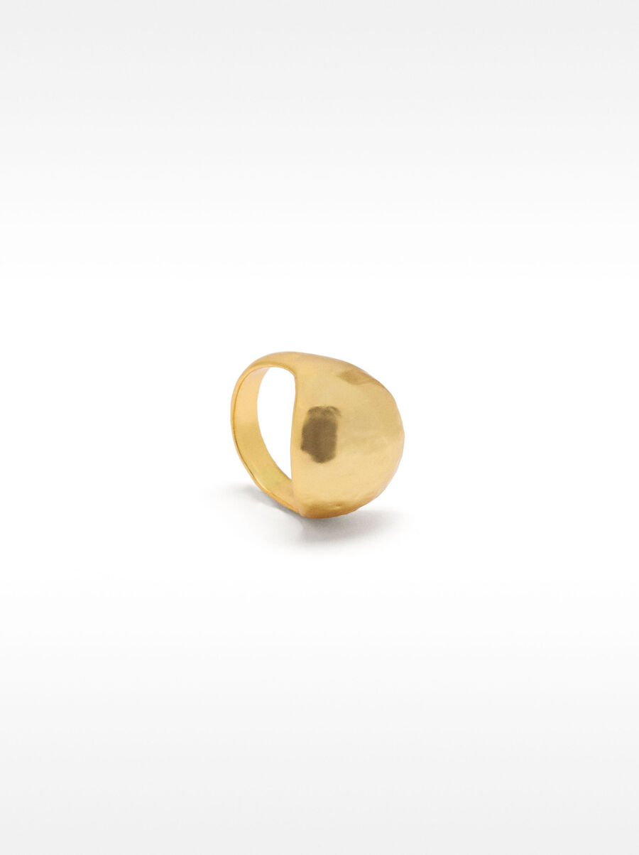 Anell arrodonit de plata de llei 925