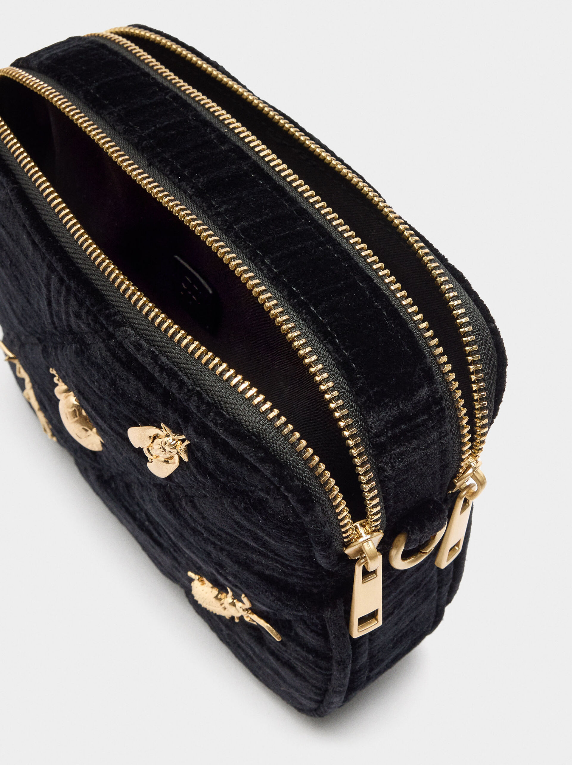 Sac de soirée velouté avec insectes image number 3.0