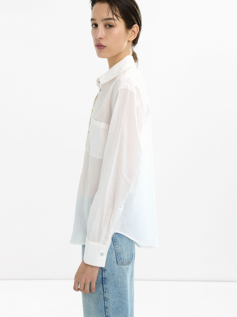 Semi-transparent 100% cotton shirt