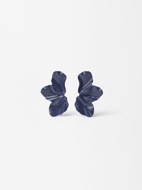 Ohrringe Mit Emaille-Blumen