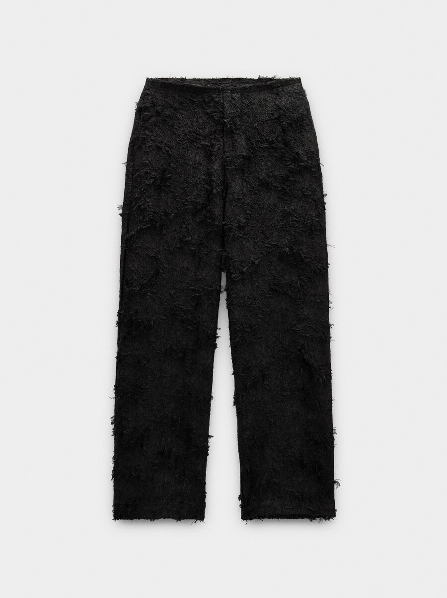 Trousers with cotton texture