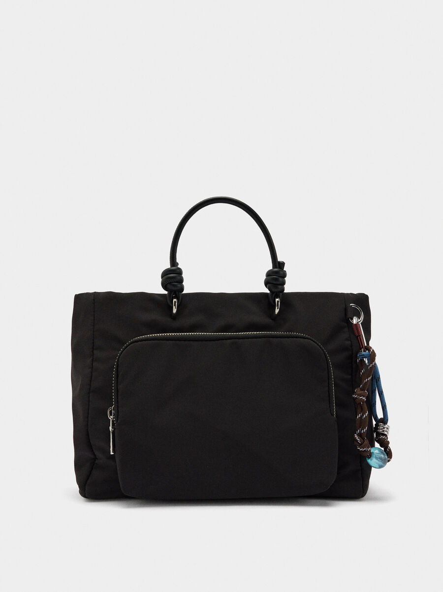 Bolso tote de nylon con colgante M