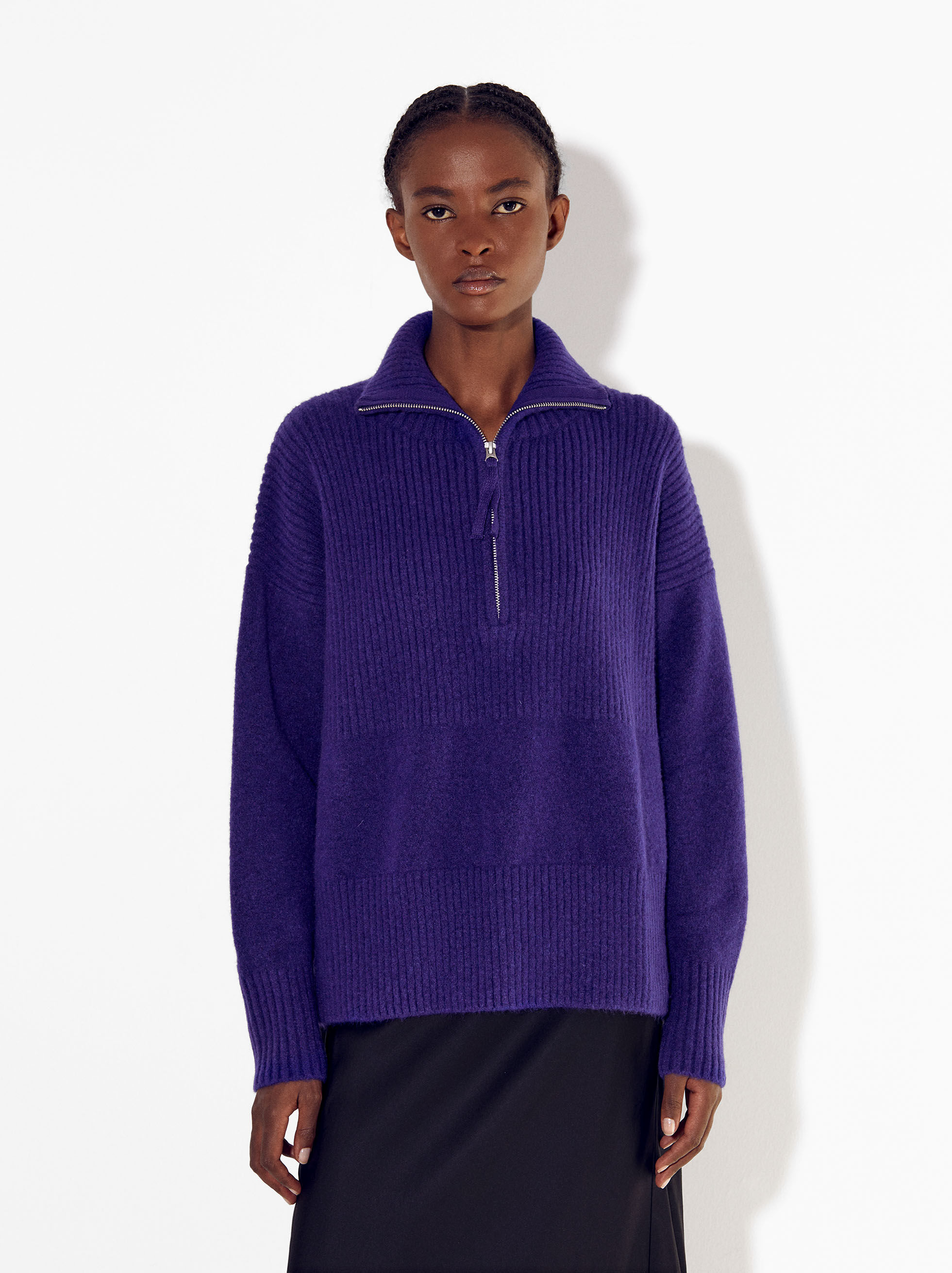 Sweater with shop high collar
