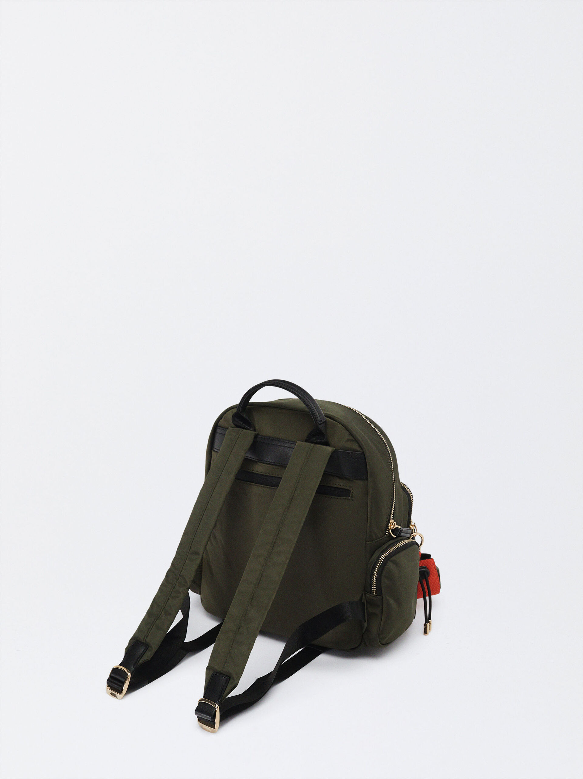 Nylon Backpack With Pendant image number 2.0
