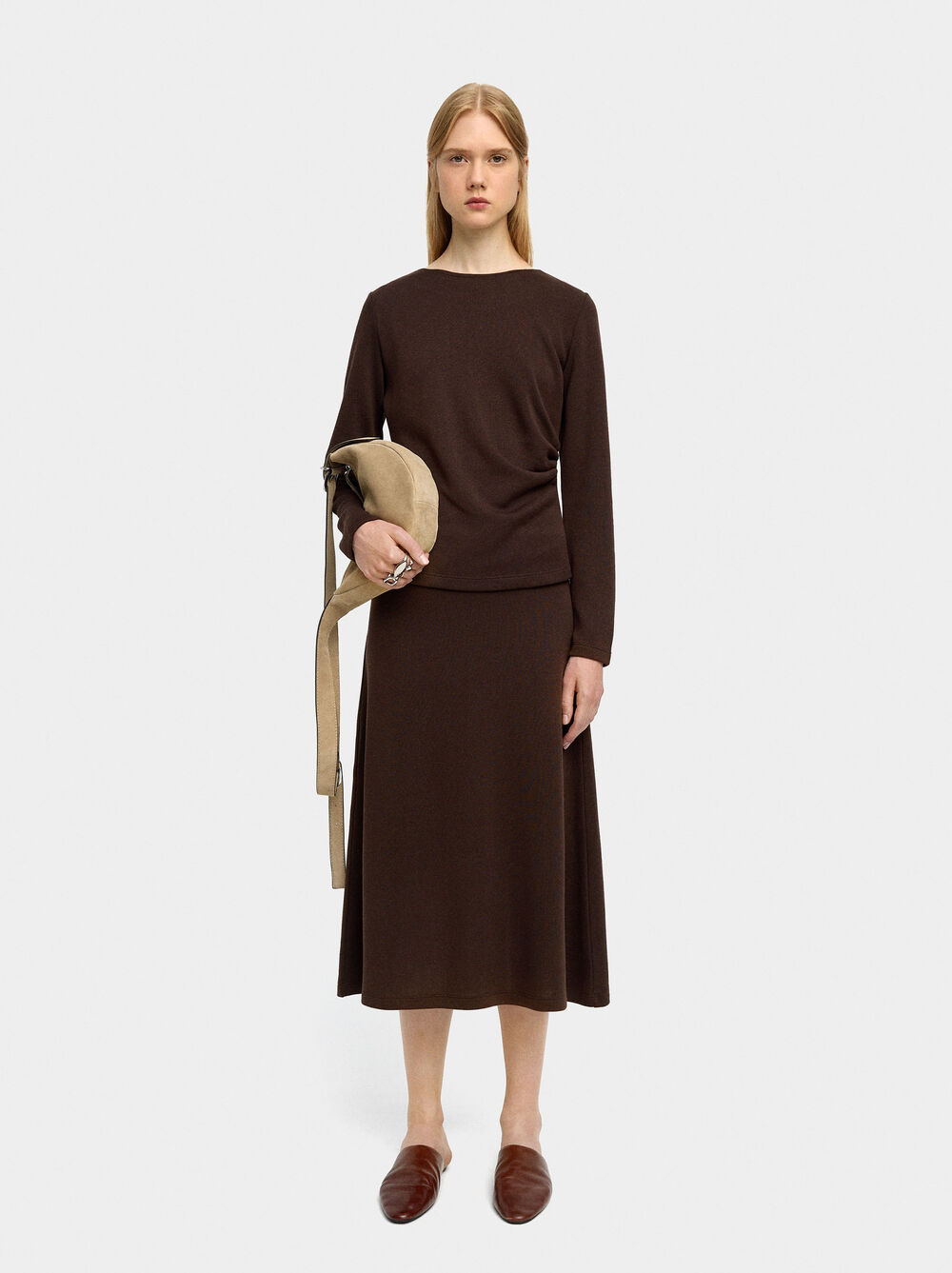 Gonna midi in vita elastica