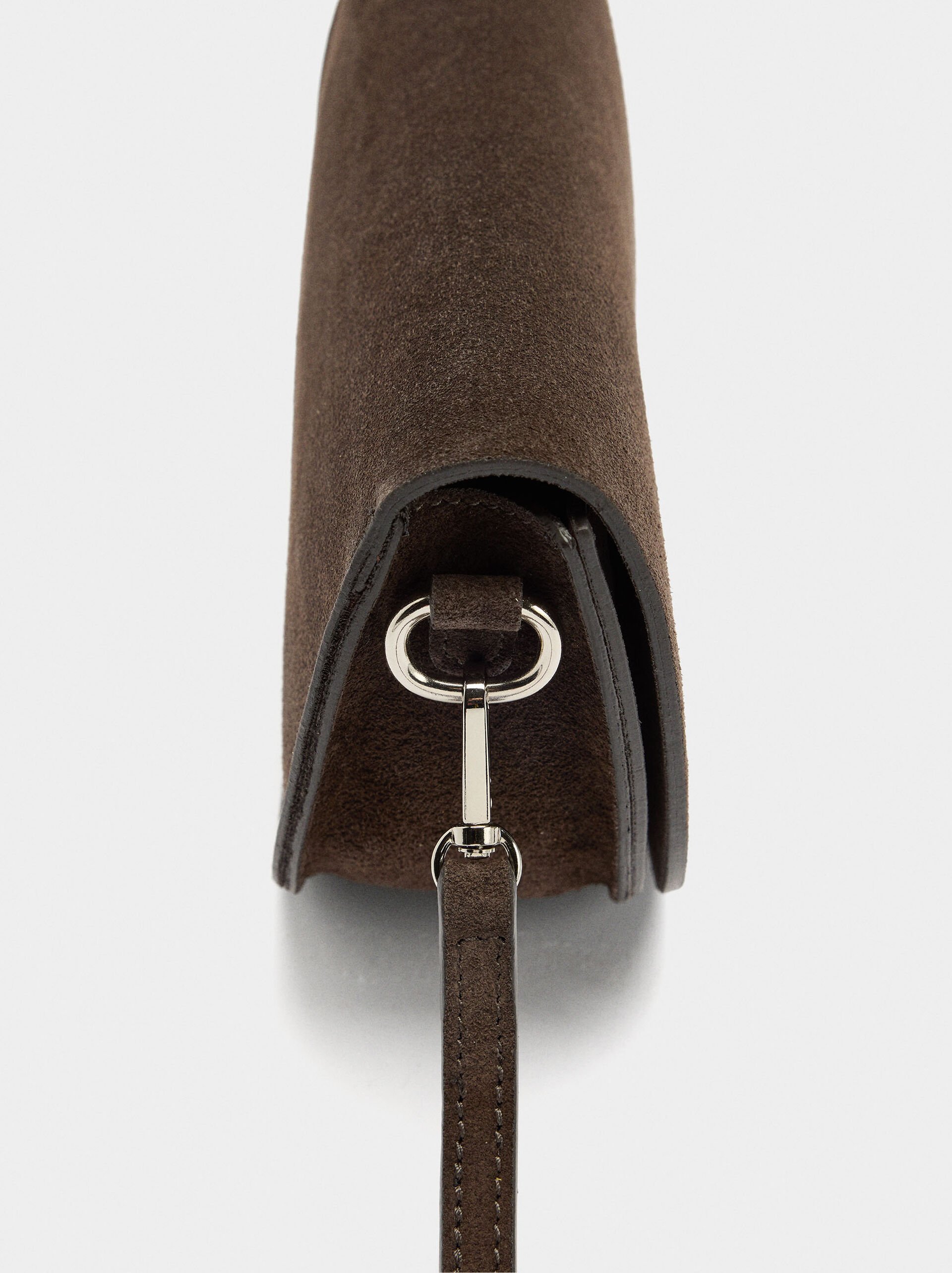 Suede crossbody bag with flap image number 1.0