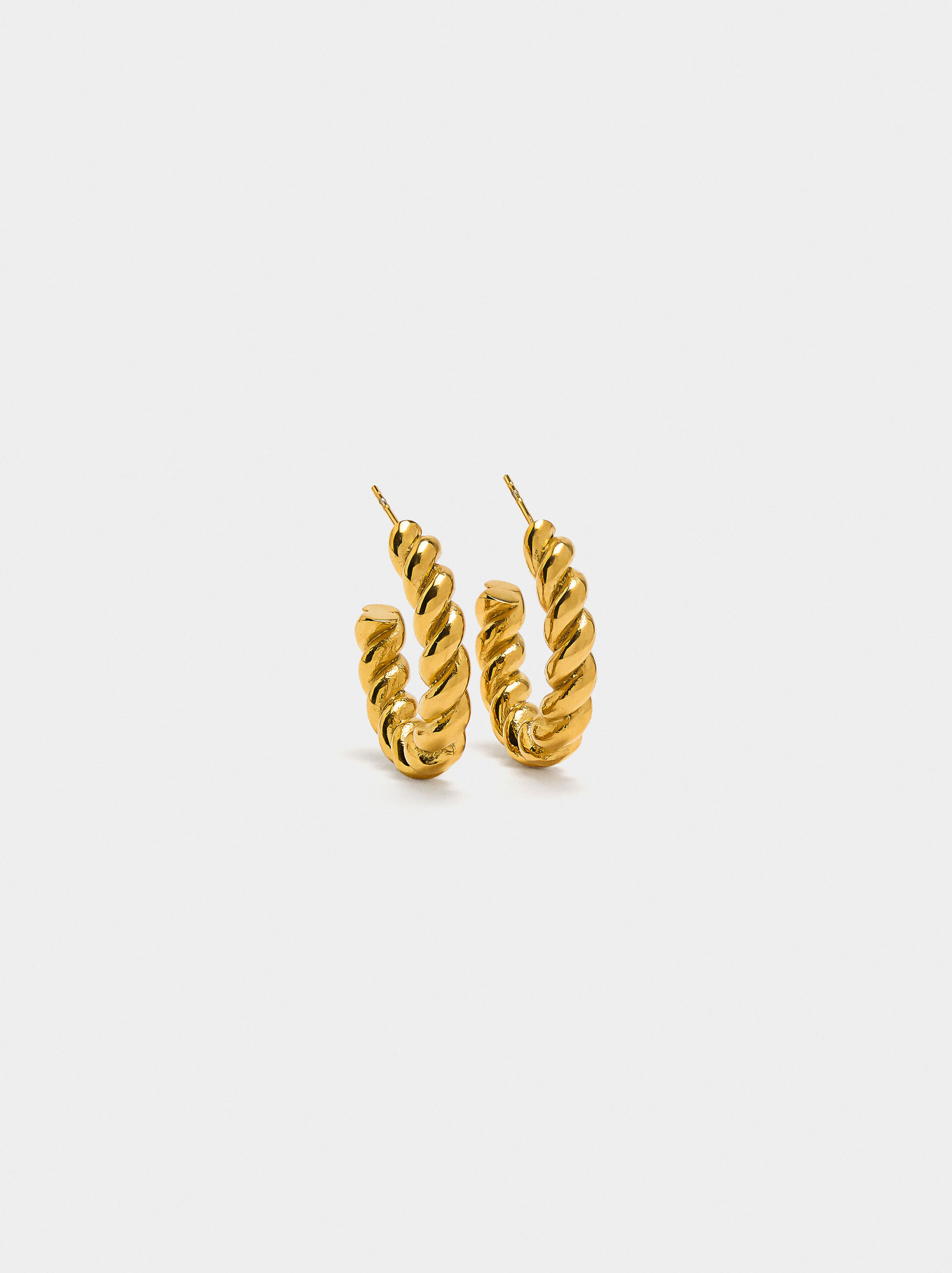 Open hoop earrings - stainless steel image number 0.0