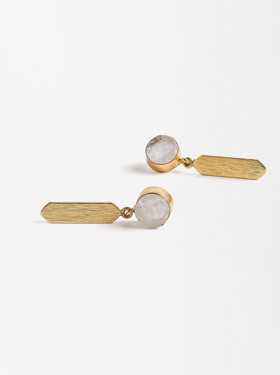 Bar earrings with stone