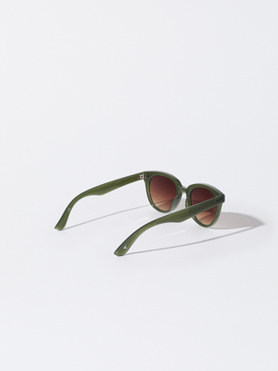 Runde Sonnenbrille, Khaki, hi-res