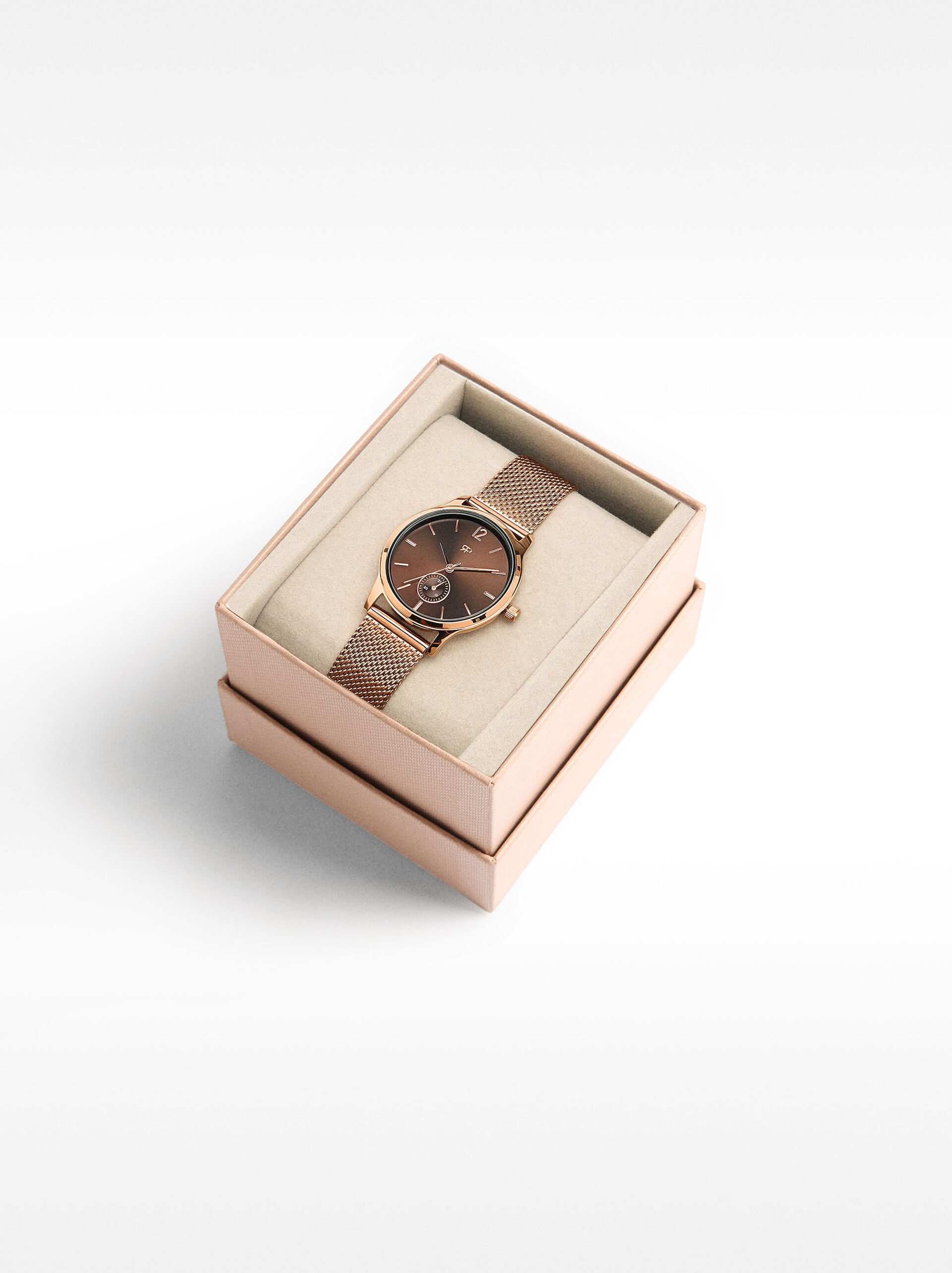 Watch with stainless steel mesh strap image number 3.0