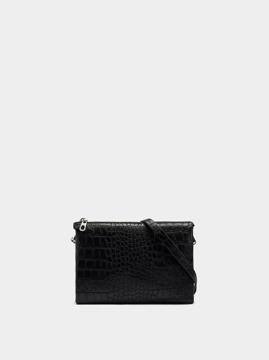 Crossbody bag with animal embossing