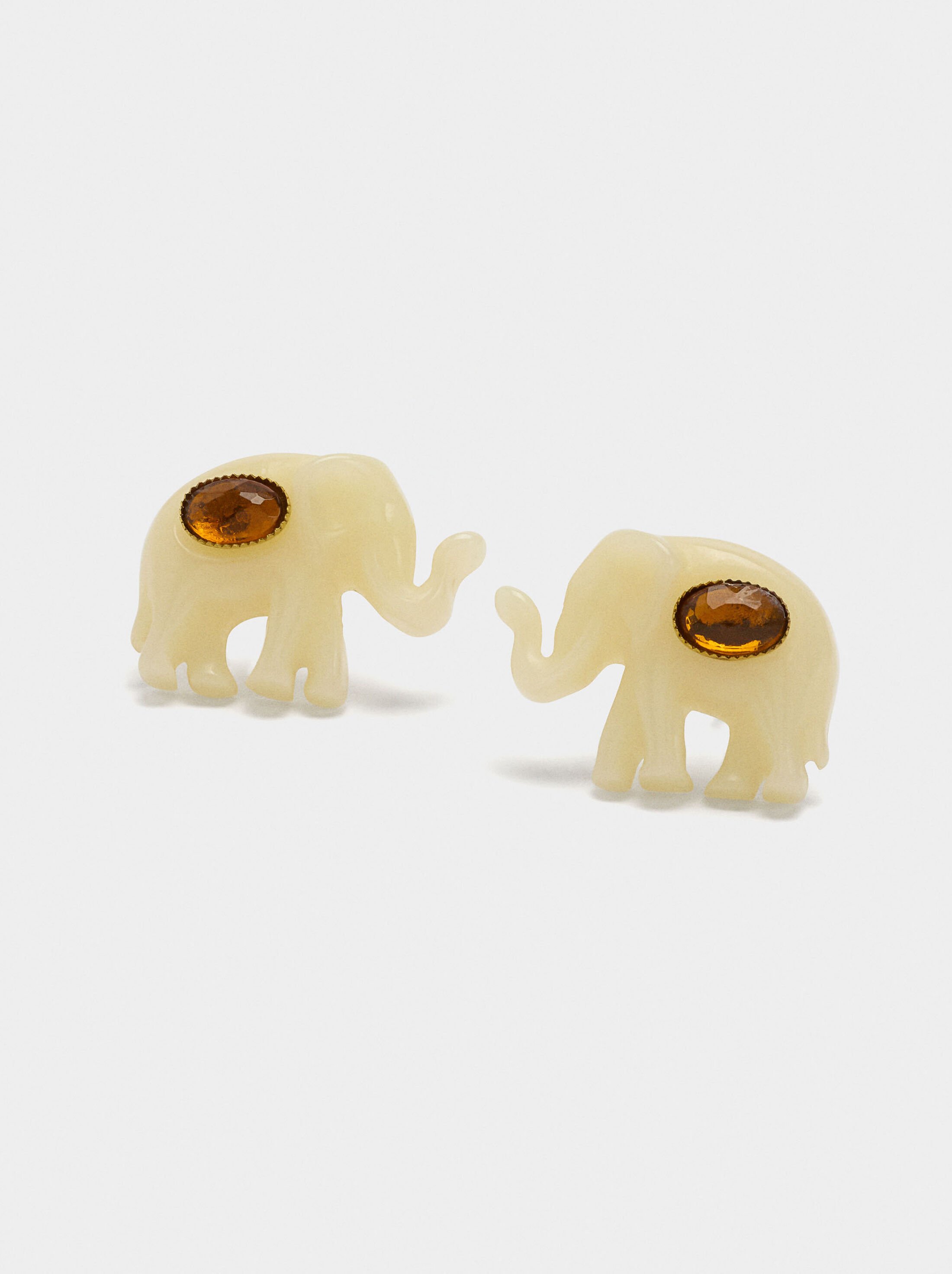 Elephant earrings with crystal image number 1.0