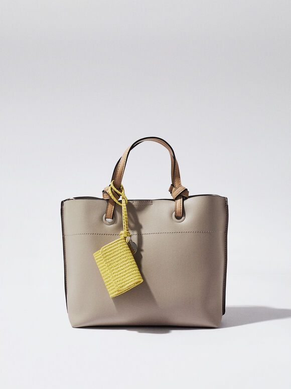 Sac Cabas Everyday Avec Pendentif Amovible, Marron, hi-res