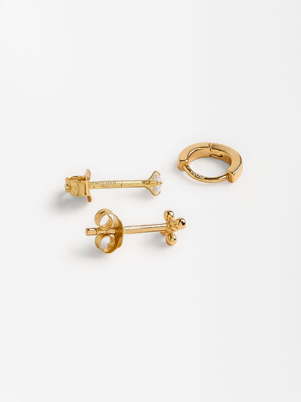 Set of earrings with zirconias - 925 sterling silver