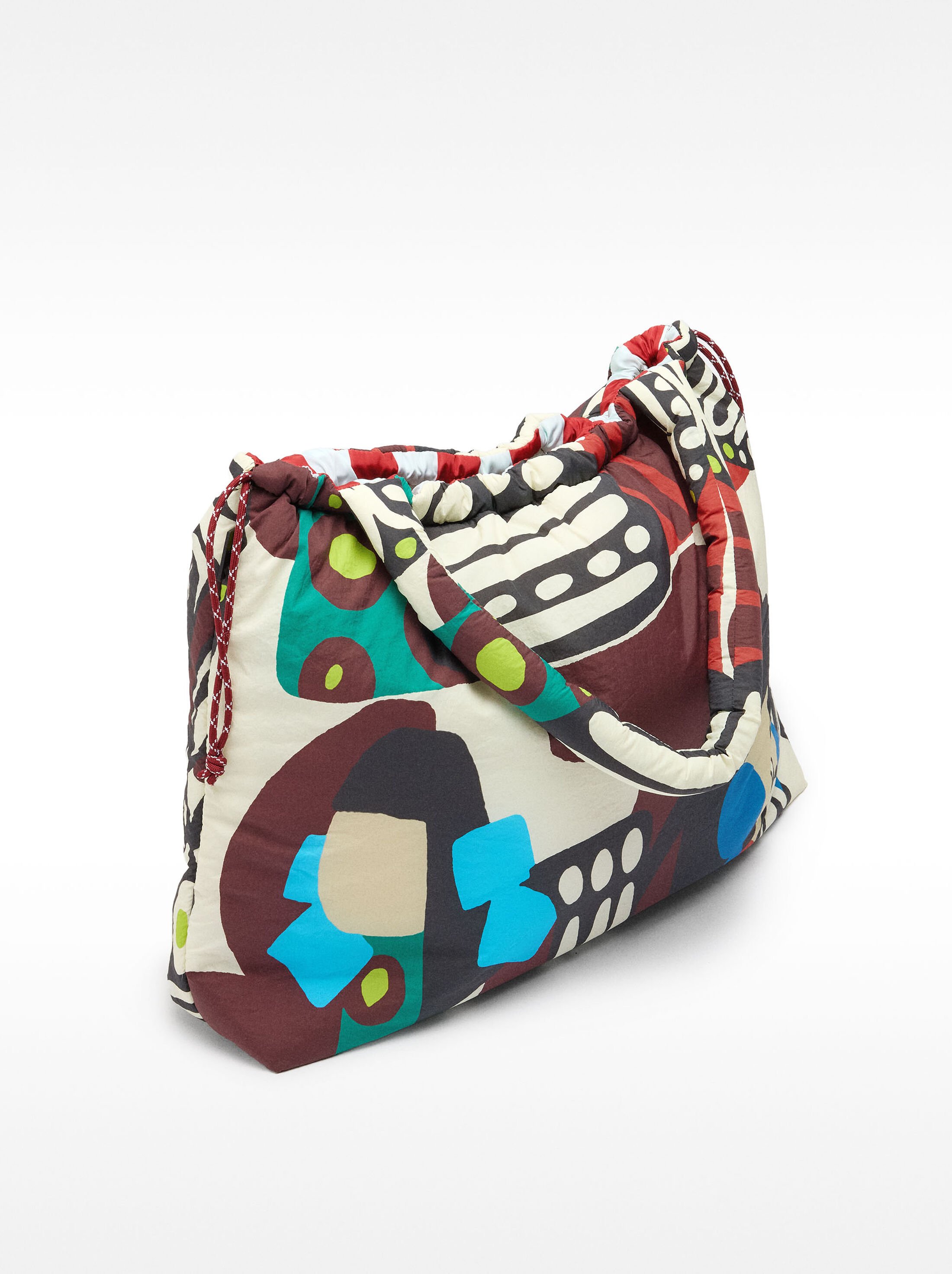Reversible printed nylon shopper bag image number 4.0