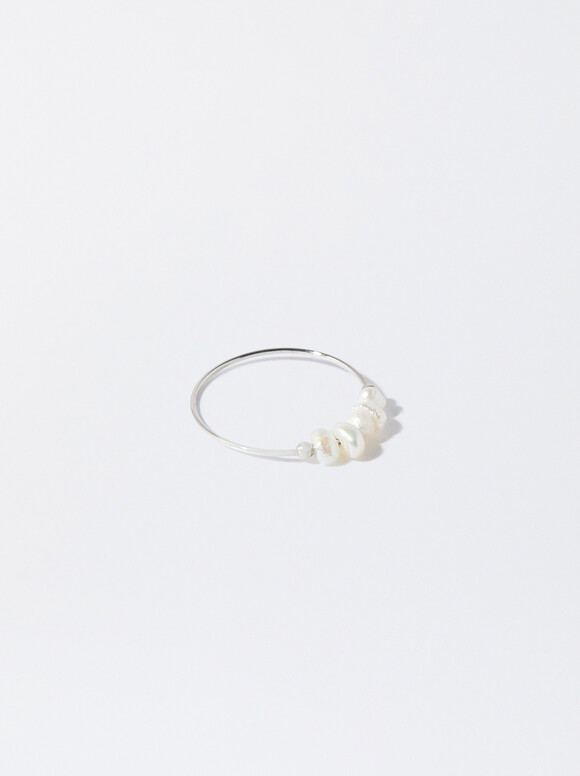 Ring With Freshwater Pearl, Silver, hi-res