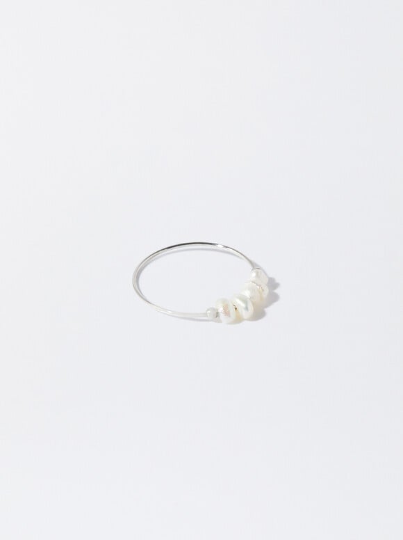 Ring With Freshwater Pearl, Silver, hi-res