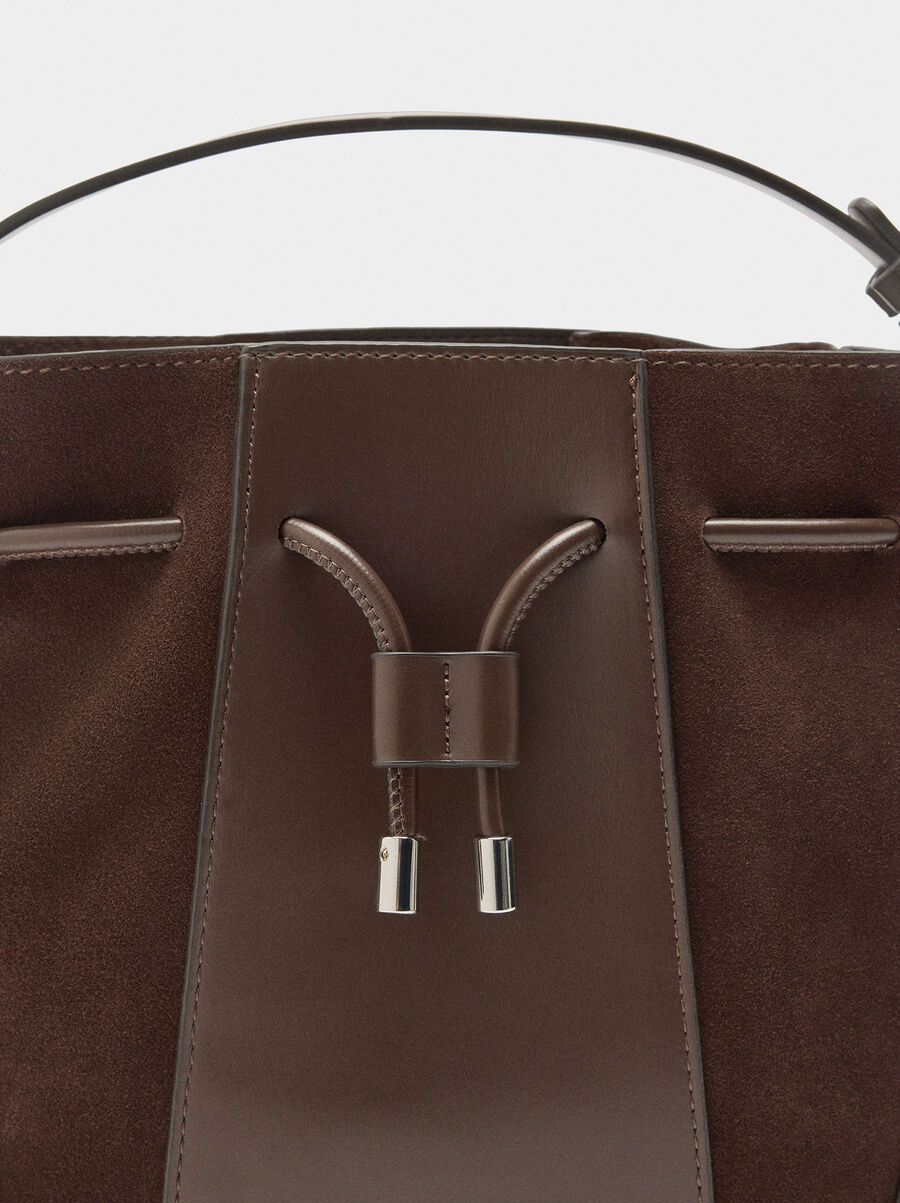 Bolso bombonera con piel S