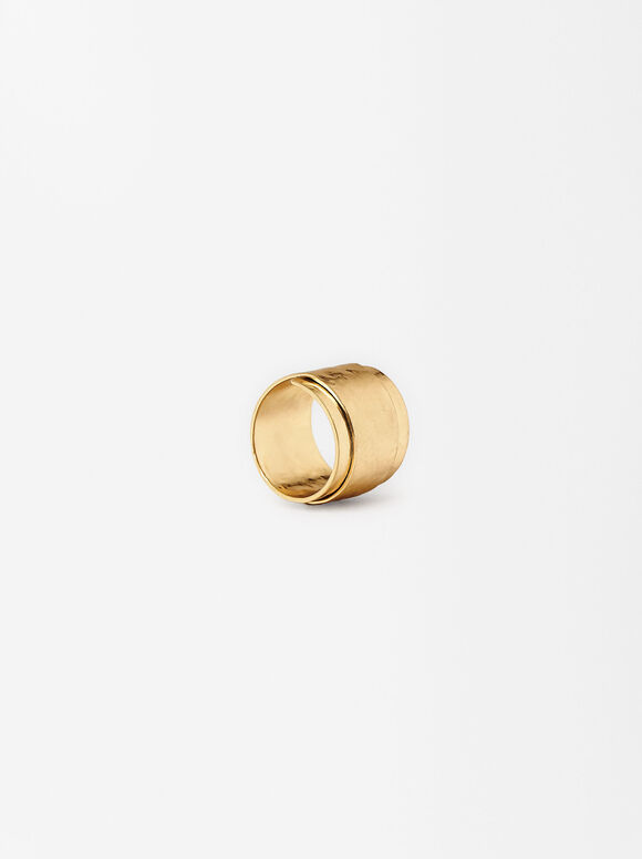 Golden Ring With Texture, Golden, hi-res