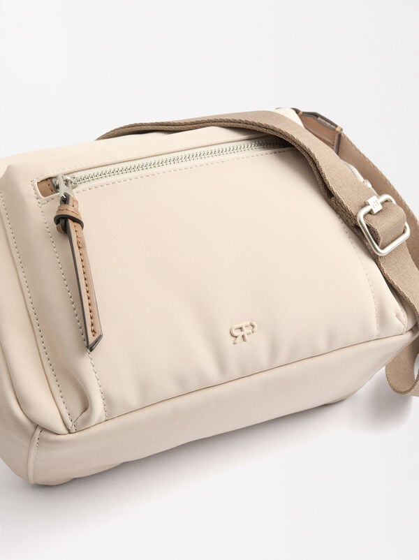 Nylon-effect crossbody bag