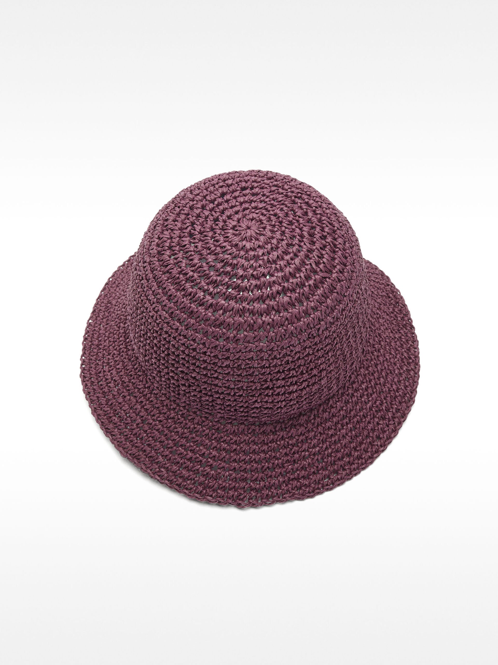 Bucket hat with straw effect image number 2.0