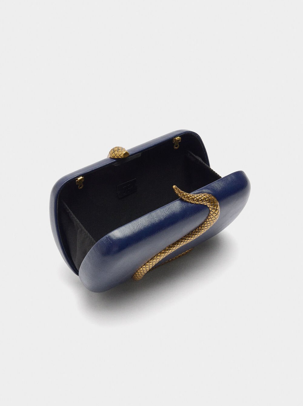 Snake print evening clutch