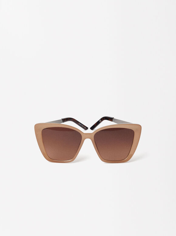 Cat Eye Sunglasses, Beige, hi-res