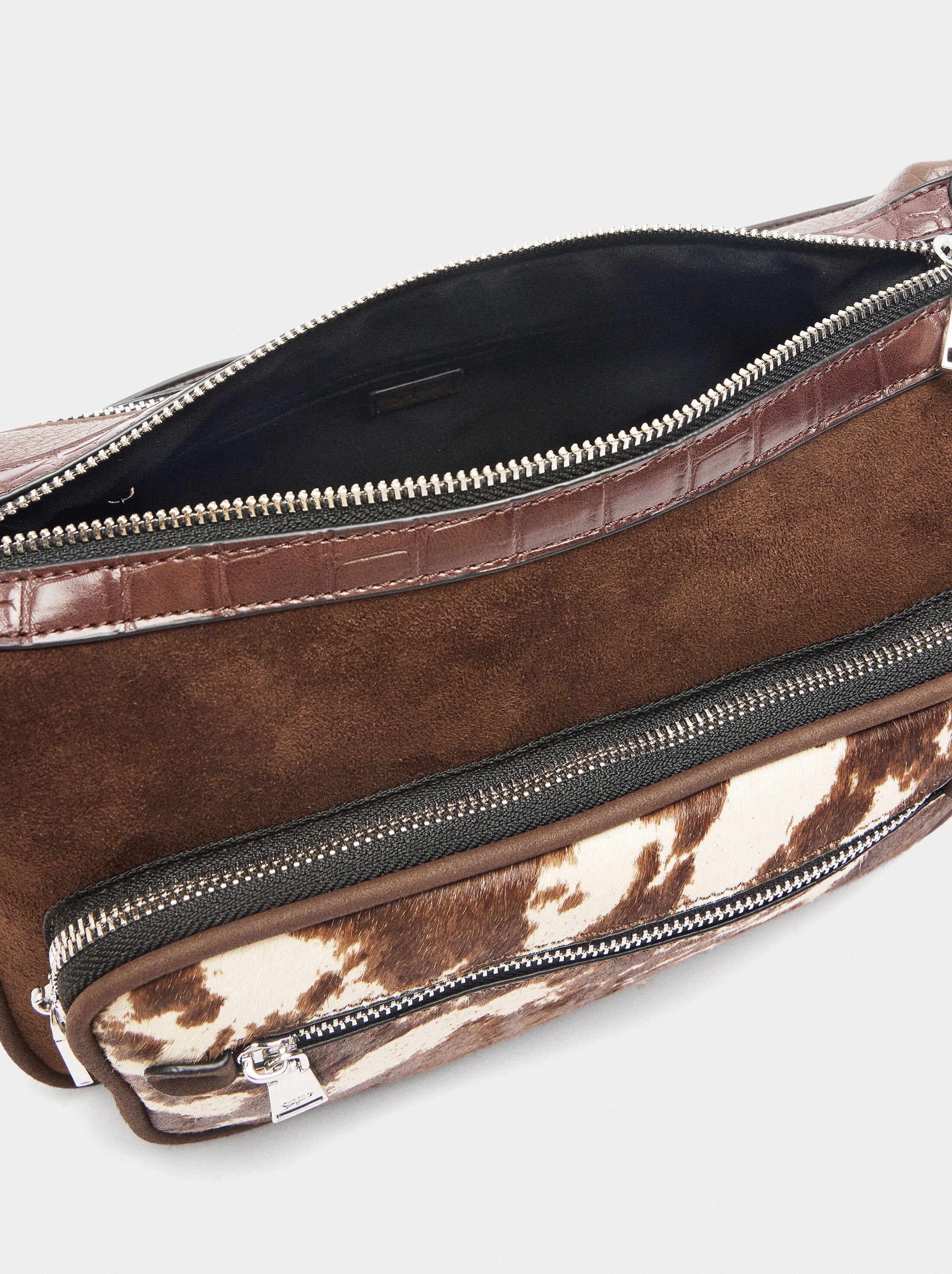 Crossbody bag with leather image number 4.0