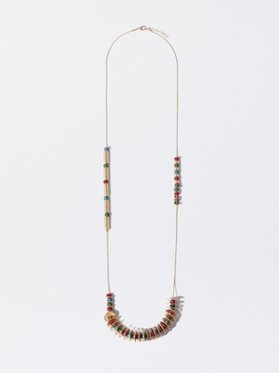 Long Necklace With Stones, Multicolor, hi-res