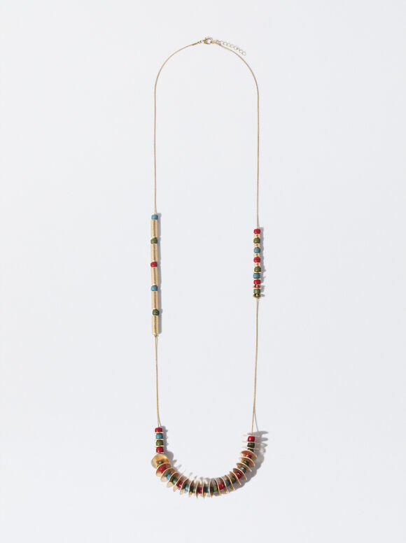 Lange Halskette Mit Steinen, Mehrfarbig, hi-res