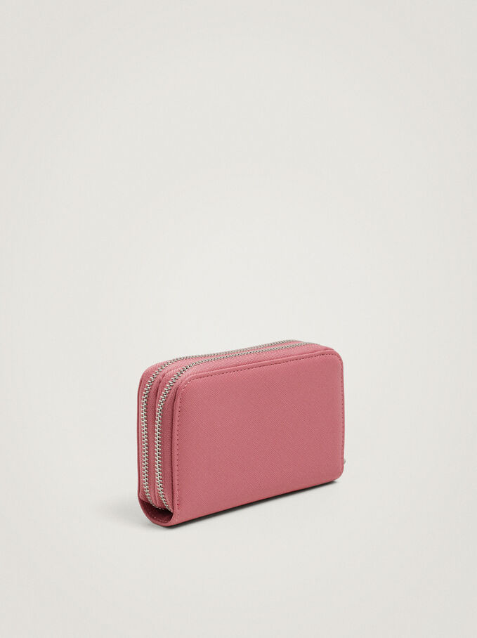 Wallet With Cord Detail, Pink, hi-res