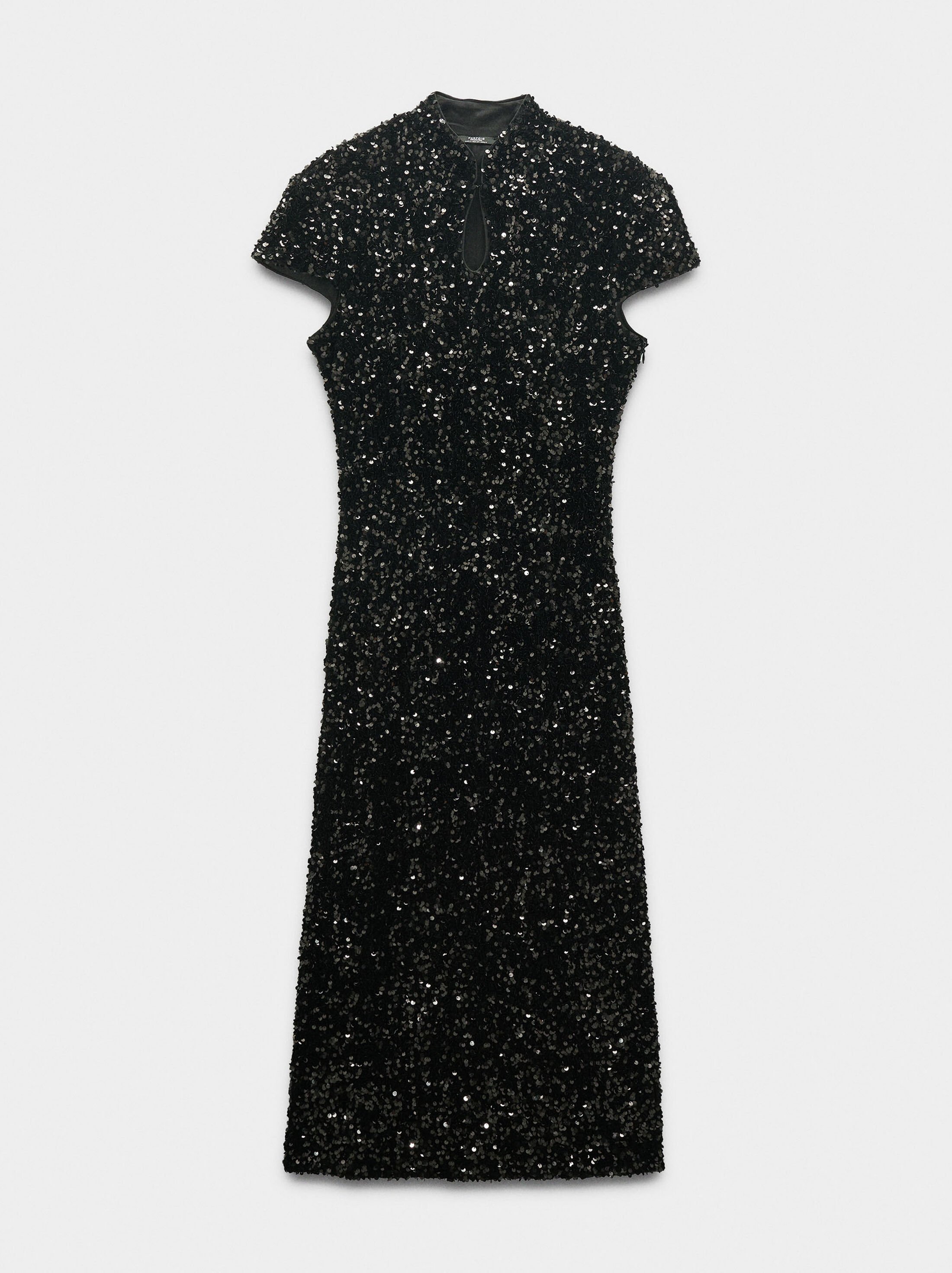 Long midi dress with sequins image number 4.0