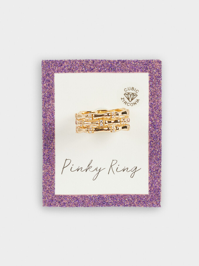 Pinky Finger Band Ring, Golden, hi-res