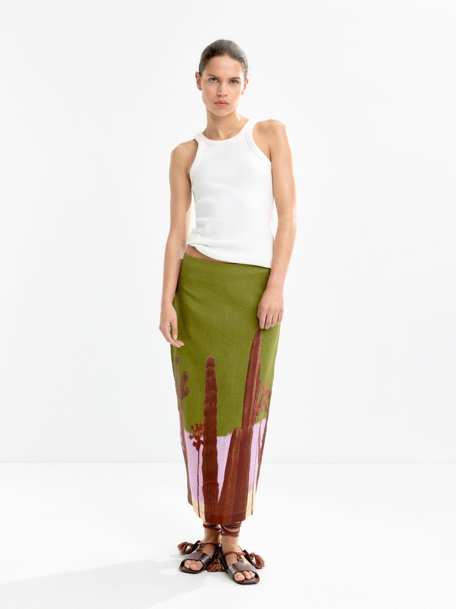Faldilla de 100 % lli amb estampat
