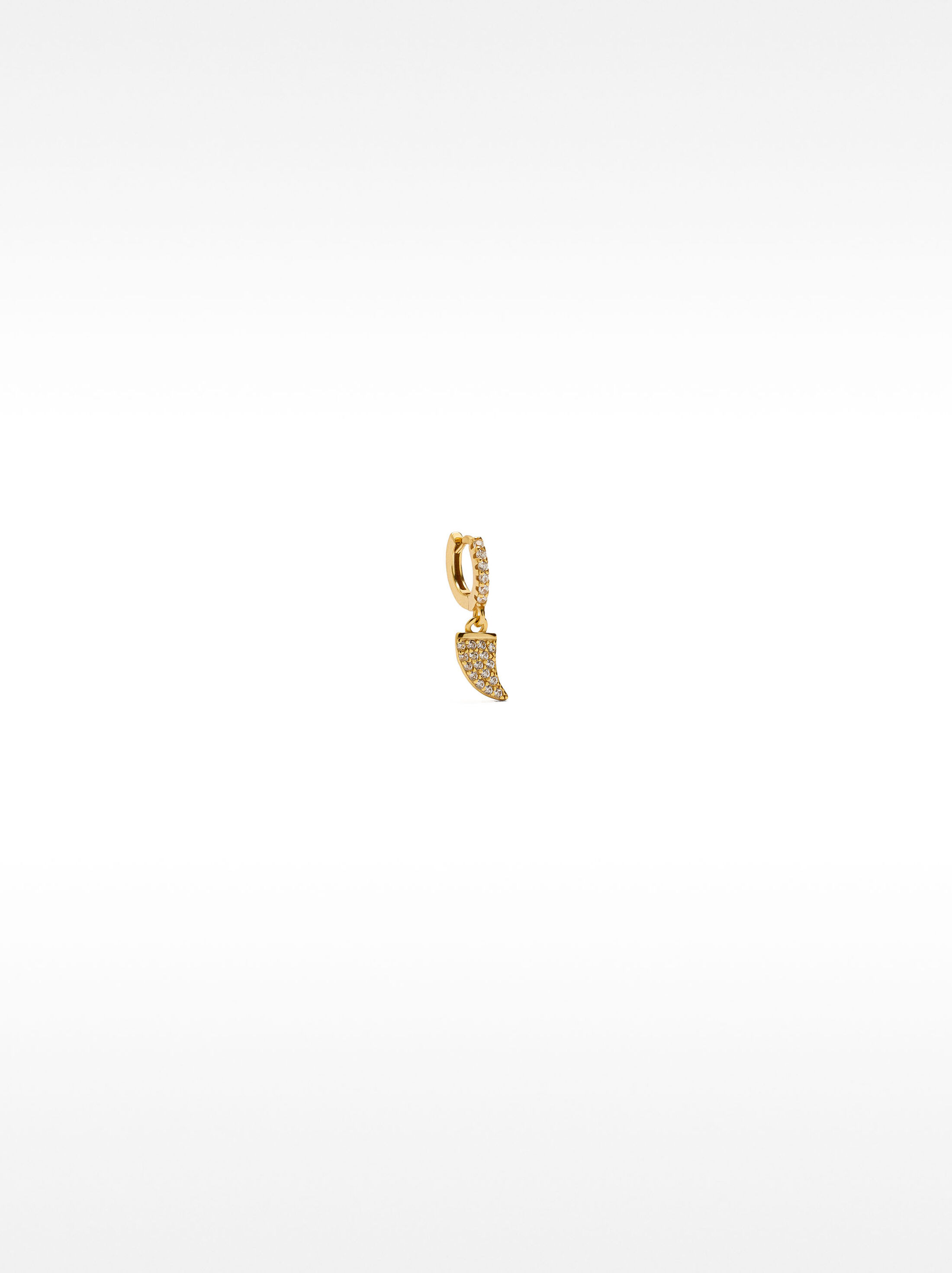 Arracada individual amb zirconites – plata de llei 925 image number 0.0