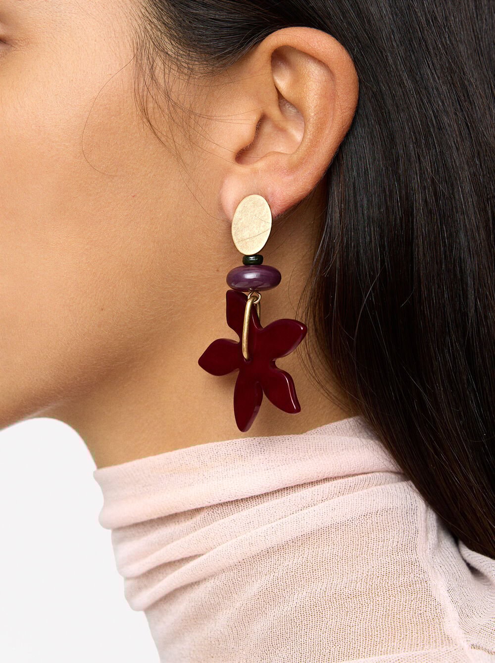Long flower earrings