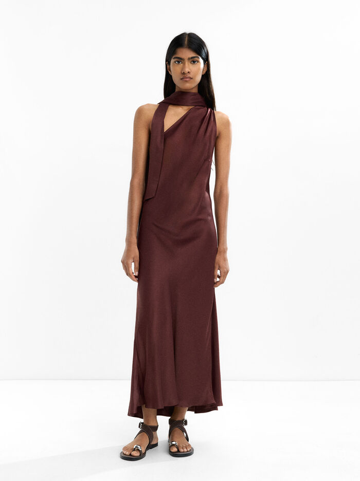 Vestido largo asimétrico