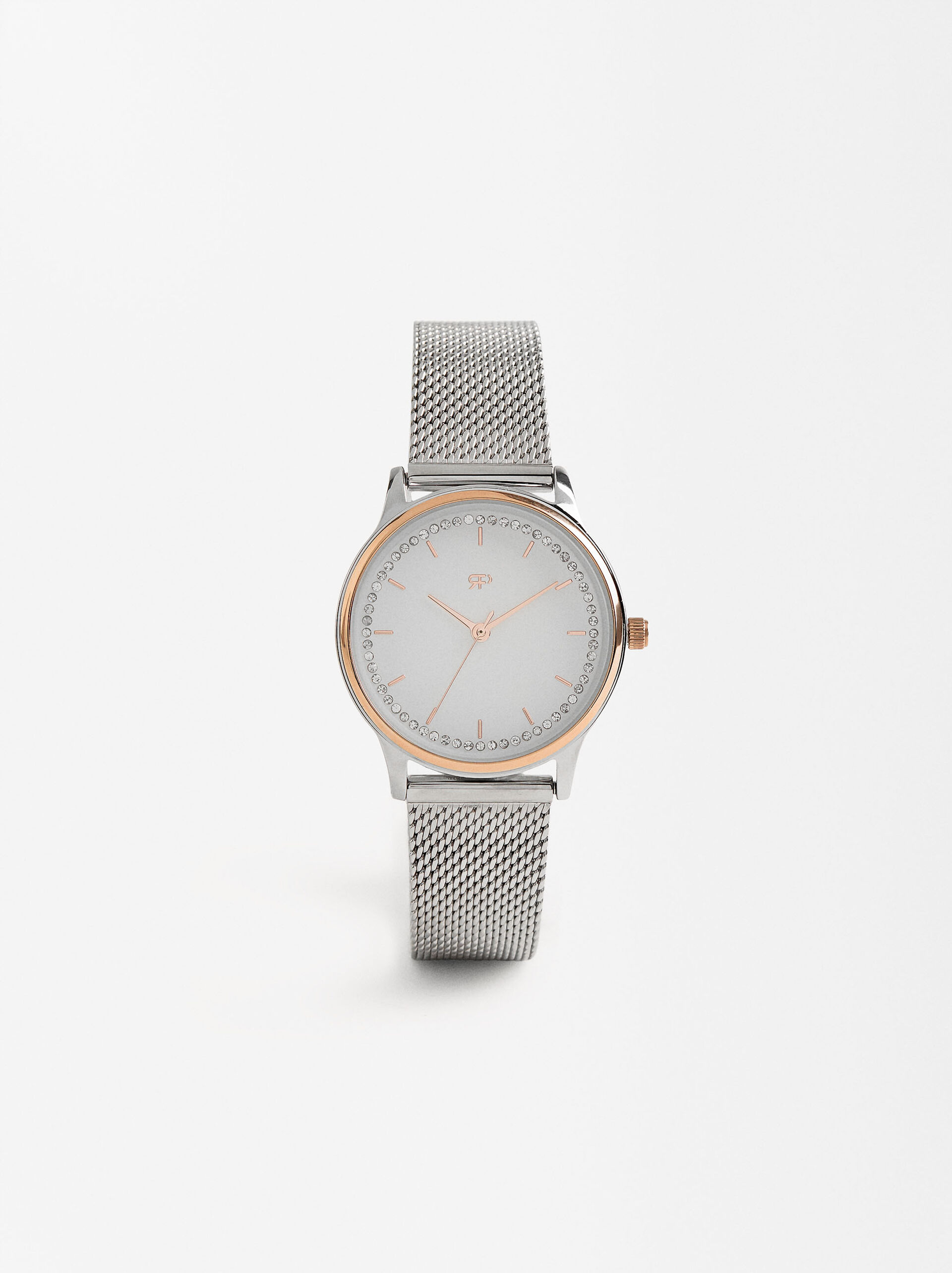 Watch with stainless steel mesh strap image number 0.0
