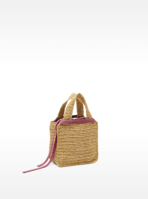 Tote-Bag im Stroh-Effekt mit hängendem Muschel-Detail S
